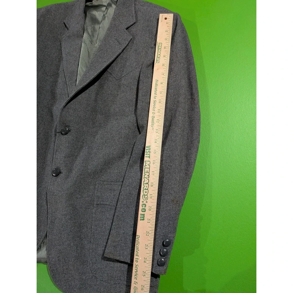 Vintage Kenny Rogers Circle S Wester Blazer Jacket Gray Sz 40 L USA Made